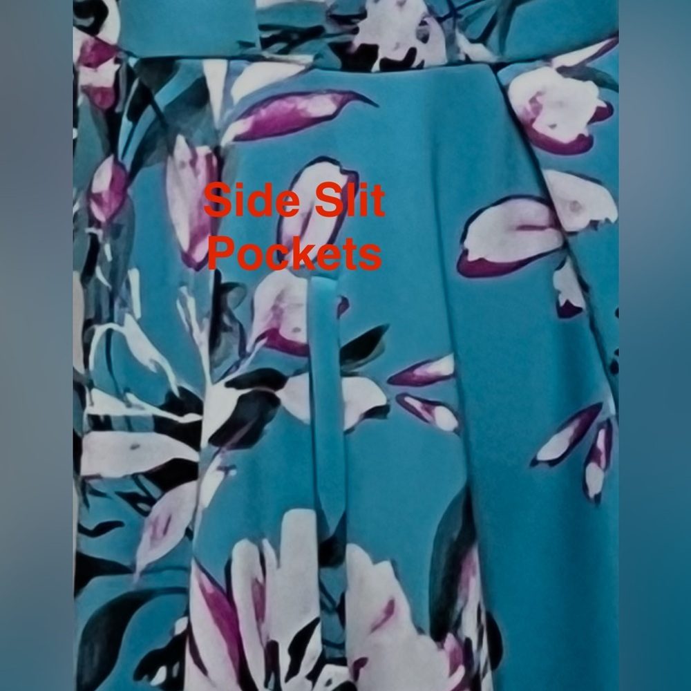 B12 Roz & Ali Women’s Turquoise Floral Dress Size 14. - Picture 5 of 14